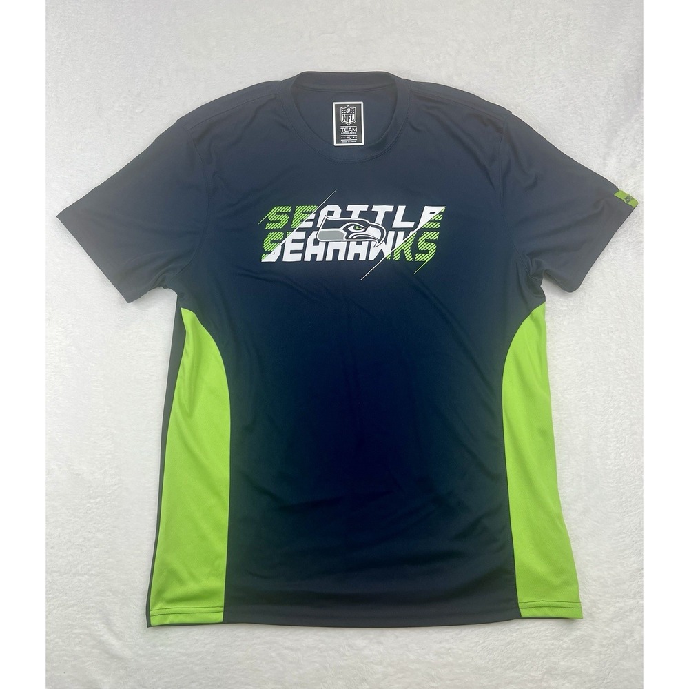 Seattle Seahawks NFL Team Apparel Football Short Sleeve Shirt Blue Men's‎ Sz  XL